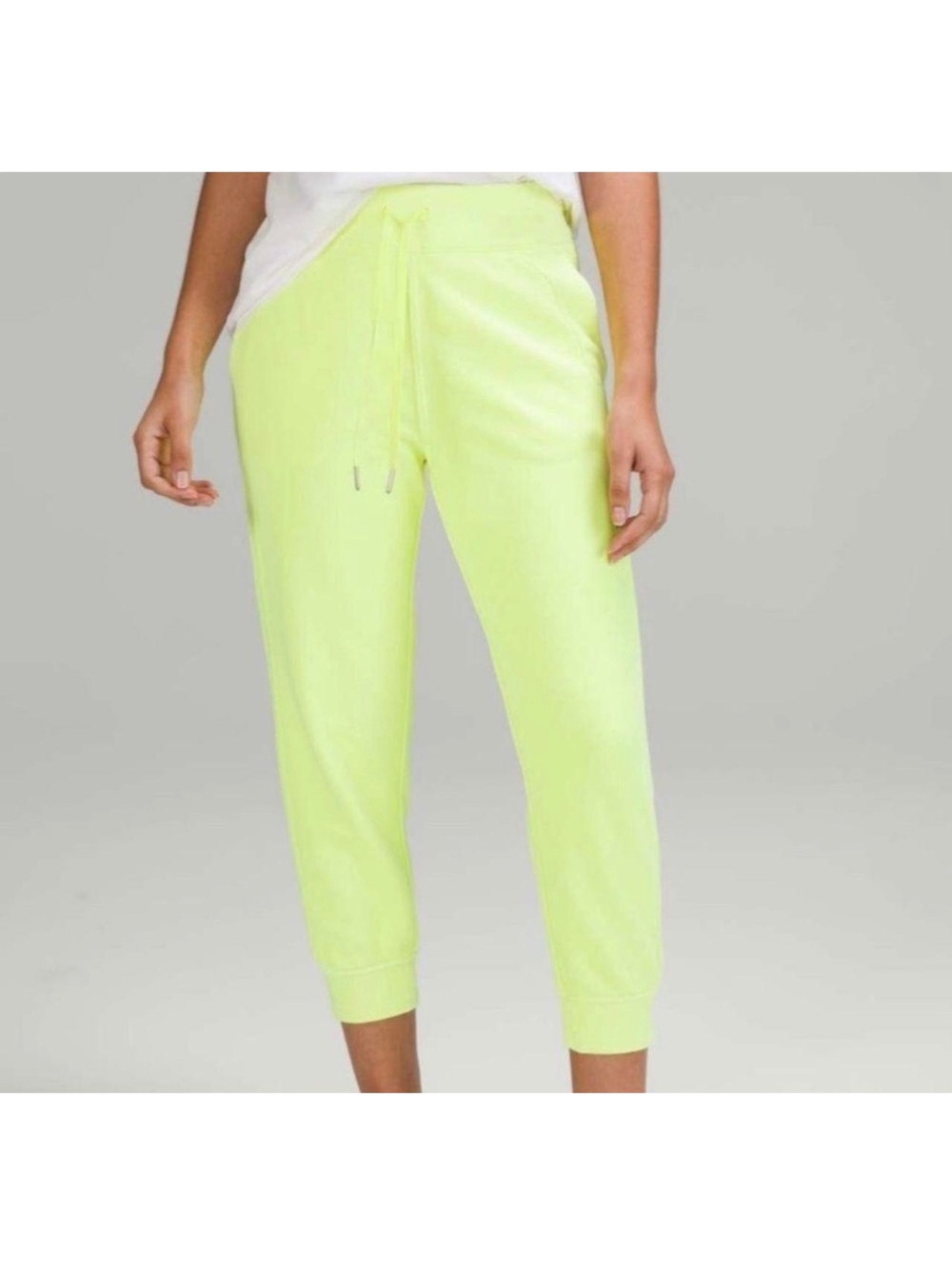 Lululemon Neon Yellow Cropped Jogger Sweatpants Size 14